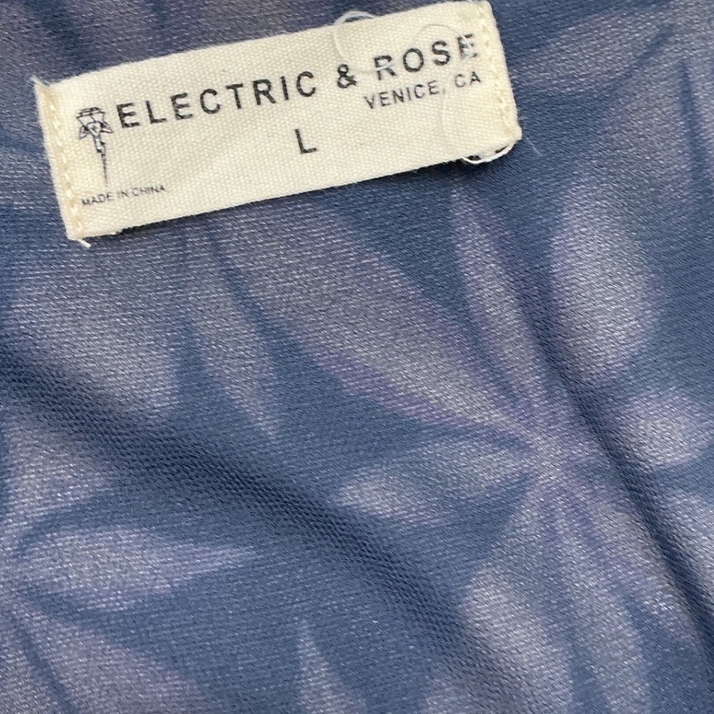 Electric & Rose Purple Geometric Floral V-Neck Smocked Maxi Dress Pockets L - Picture 4 of 9